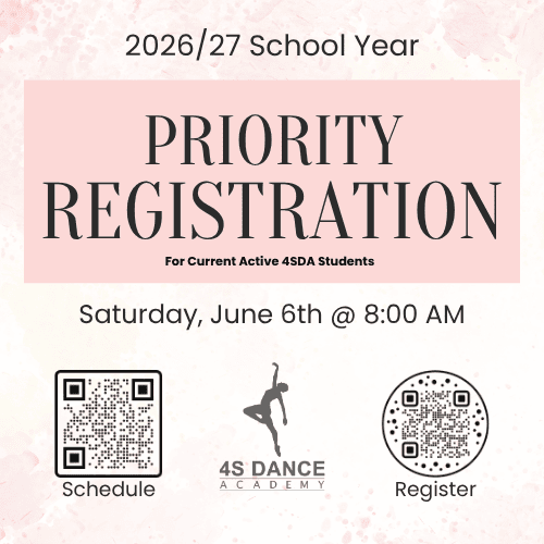 Priority Registration title with QR codes to the schedule and to register.