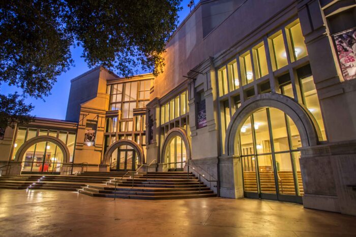 Photo of the exterior entrance to the Concert Hall.