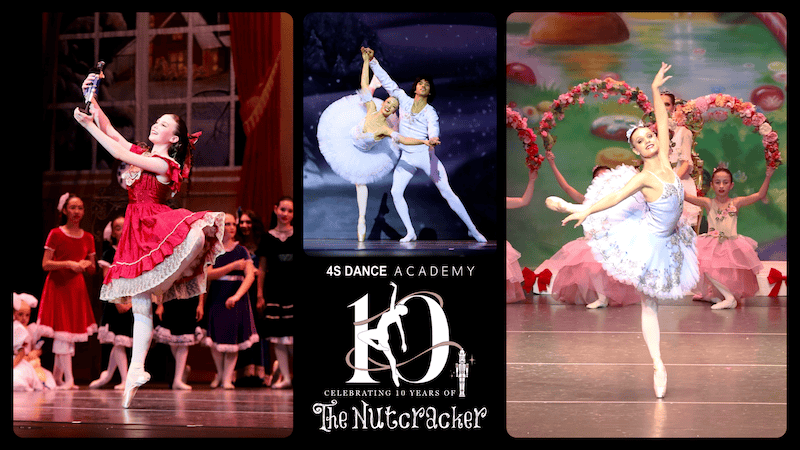 Photo collage of dancers for the 10th Annual Nutcracker Production.
